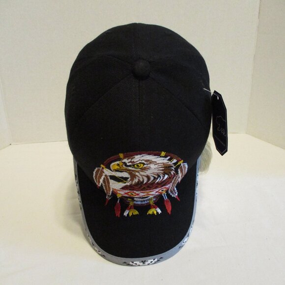 Eagle Feathers NEW Vintage 1997 Big Bear Black White Embroidered Snapback Hat - Picture 7 of 10